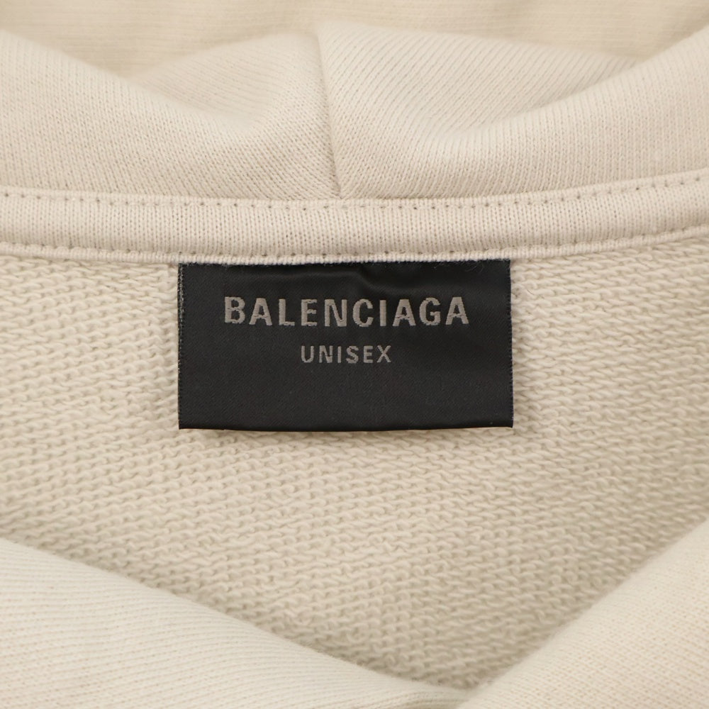 BALENCIAGA(バレンシアガ) 22AW XXXL Hoodie Large Fit スリーエックスエル フーディ プルオーバースウェットパーカー ベージュ 713677 TNVD9