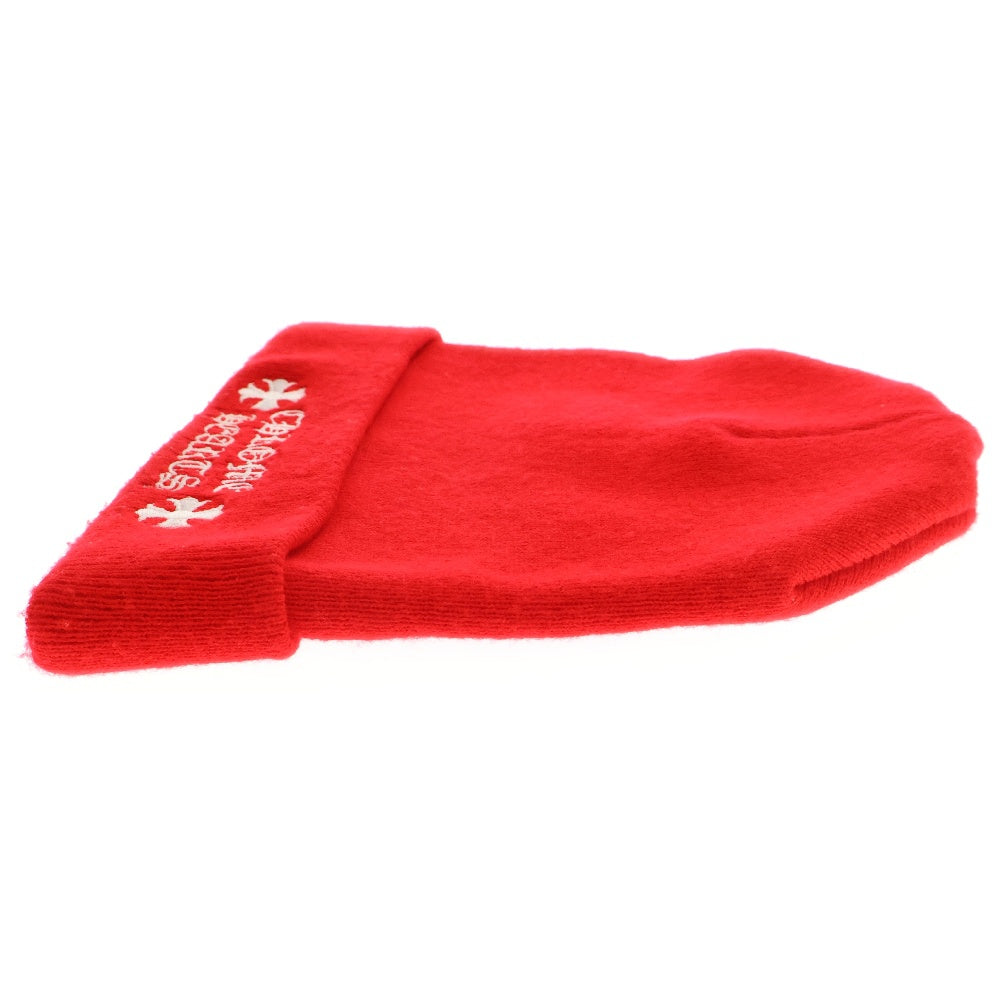 CHROME HEARTS(クロムハーツ) WATCH CAP ワッチキャップ ロゴ刺繍ビーニー ニットキャップ 帽子 レッド