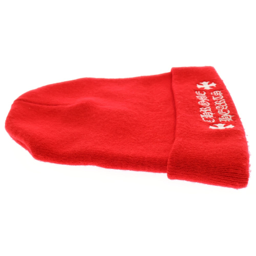 CHROME HEARTS(クロムハーツ) WATCH CAP ワッチキャップ ロゴ刺繍ビーニー ニットキャップ 帽子 レッド