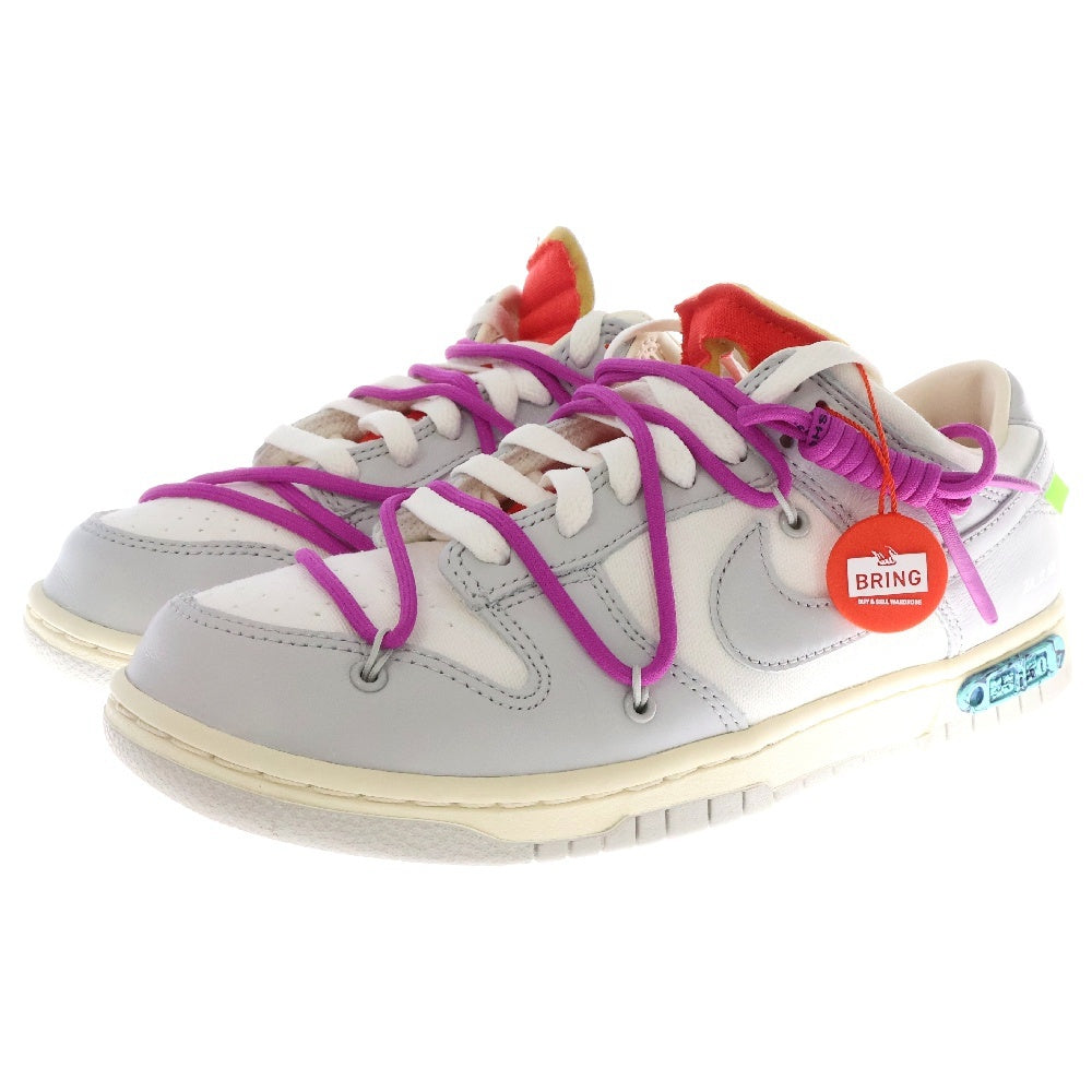 NIKE(ナイキ) ×OFF-WHITE DUNK LOW THE 50 Collection Lot 19 DM1602-101 オフホワイト ダンクロー ローカットスニーカー シューズ グレー/ホワイト US8.5/26.5cm