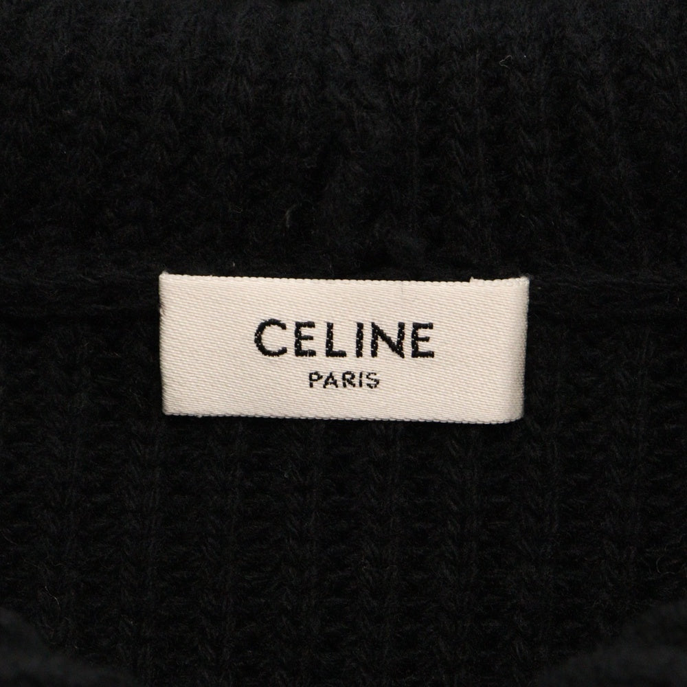 CELINE(セリーヌ) Chain Hooded Sweater in Wool チェーンロゴデザイン ウールフーディ パーカー ブラック 2AG74430U