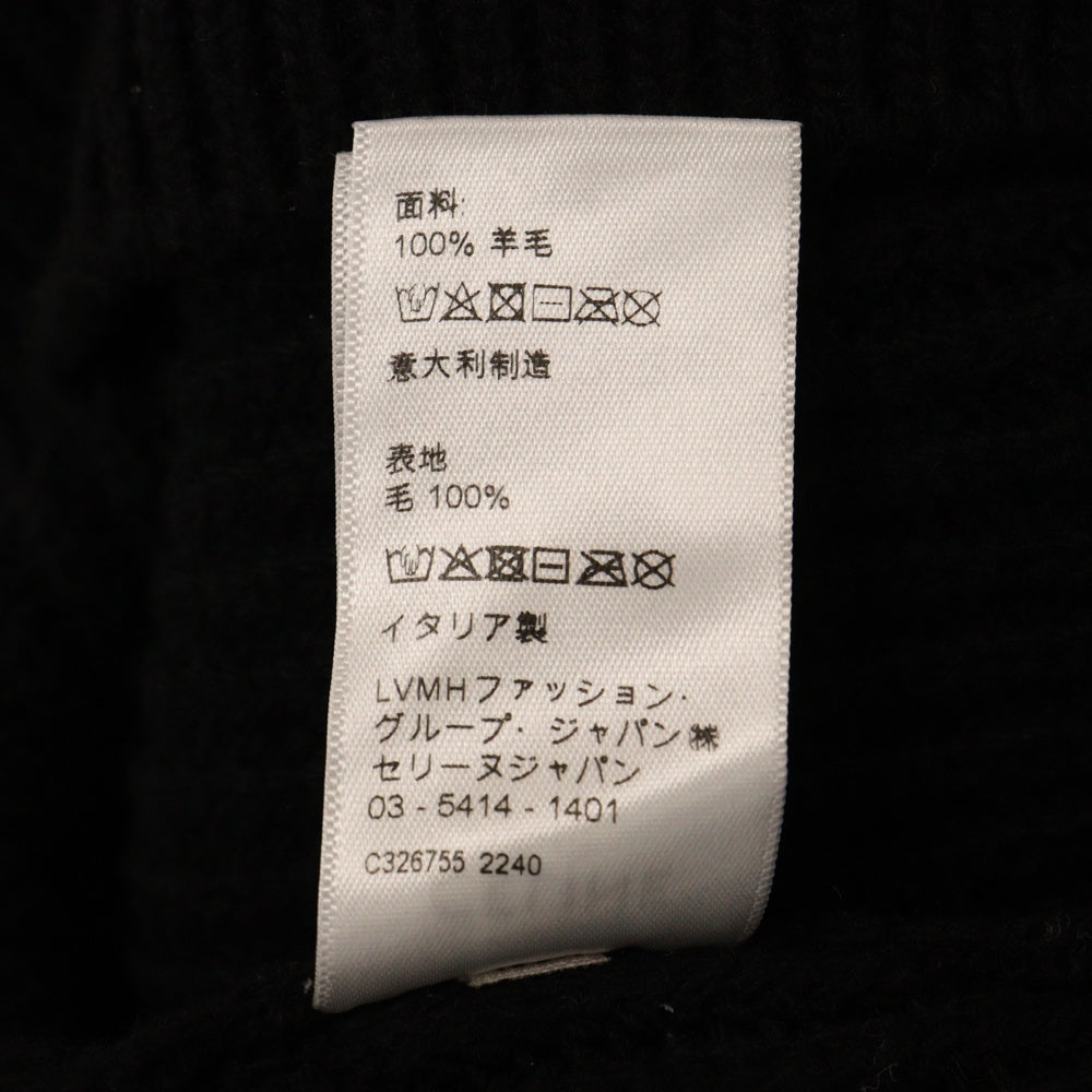 CELINE(セリーヌ) Chain Hooded Sweater in Wool チェーンロゴデザイン ウールフーディ パーカー ブラック 2AG74430U