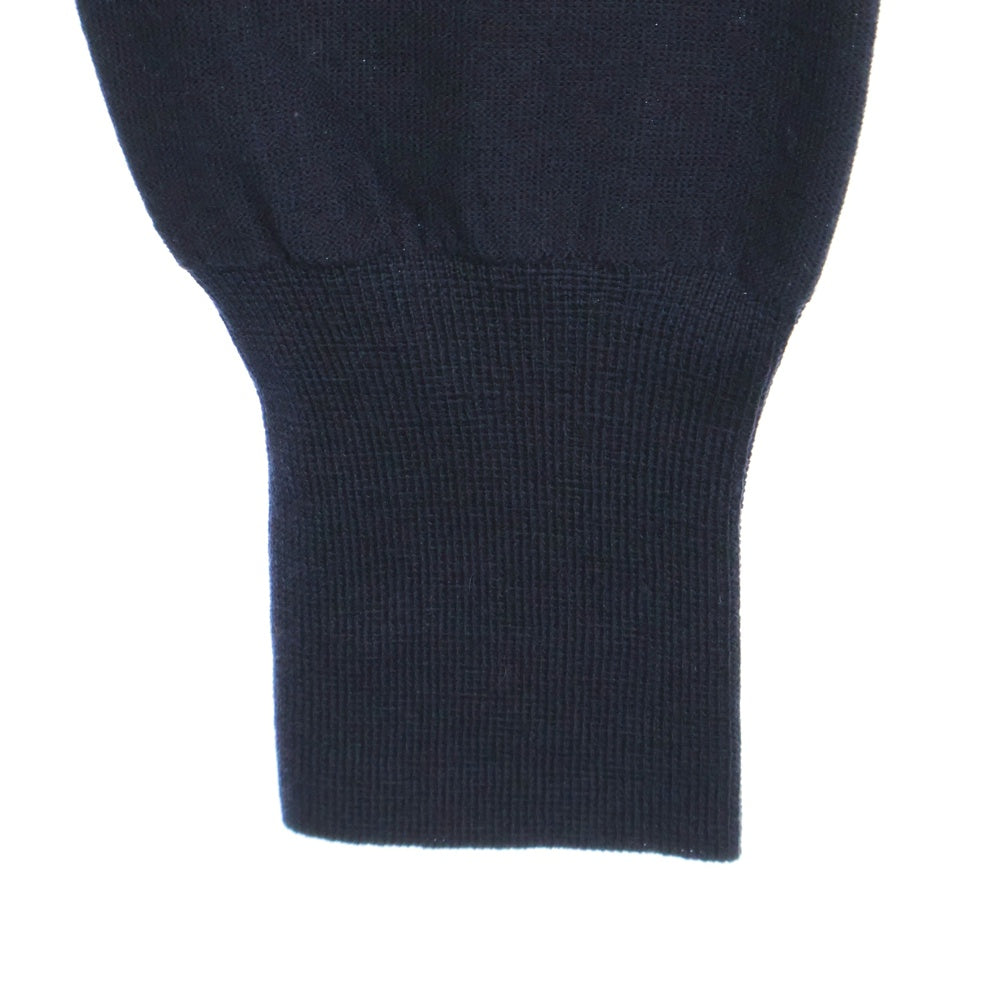 Maison Margiela 14(メゾンマルジェラ) 16AW カラー切り替え ウール クルーネック 長袖ニット セーター ネイビー/ブラウン S50HA0650 S15668
