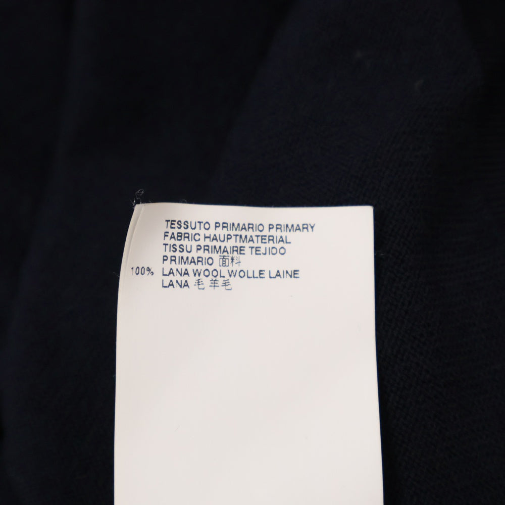 Maison Margiela 14(メゾンマルジェラ) 16AW カラー切り替え ウール クルーネック 長袖ニット セーター ネイビー/ブラウン S50HA0650 S15668