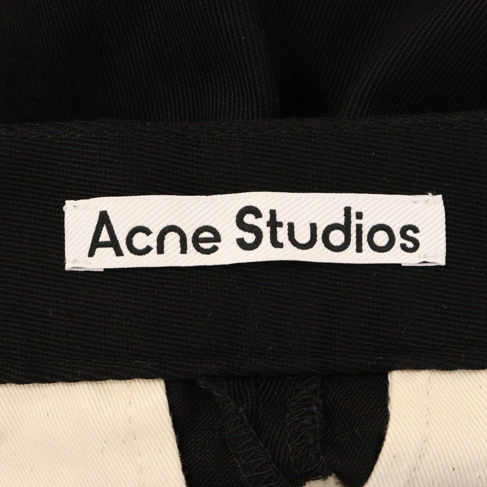 Acne Studios(アクネ ストゥディオズ) Twill trousers コットンツイル ノータック スラックスパンツ トラウザーズ ブラック FN-MN-TROU000808 BK0509