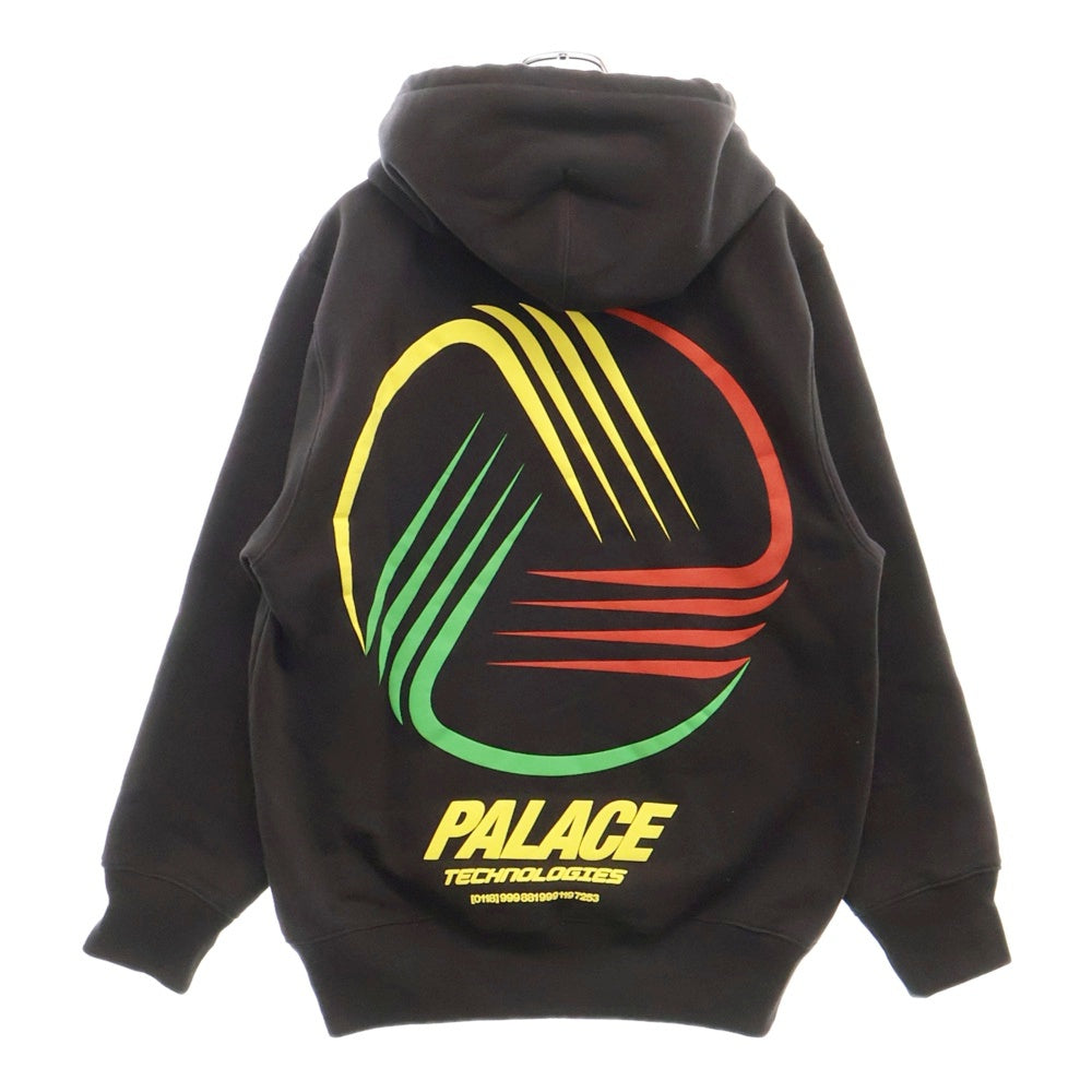 Palace Skateboards(パレススケートボーズ) 24AW Technologies Hood テクノロジーズ プリントプルオーバーパーカー ブラック