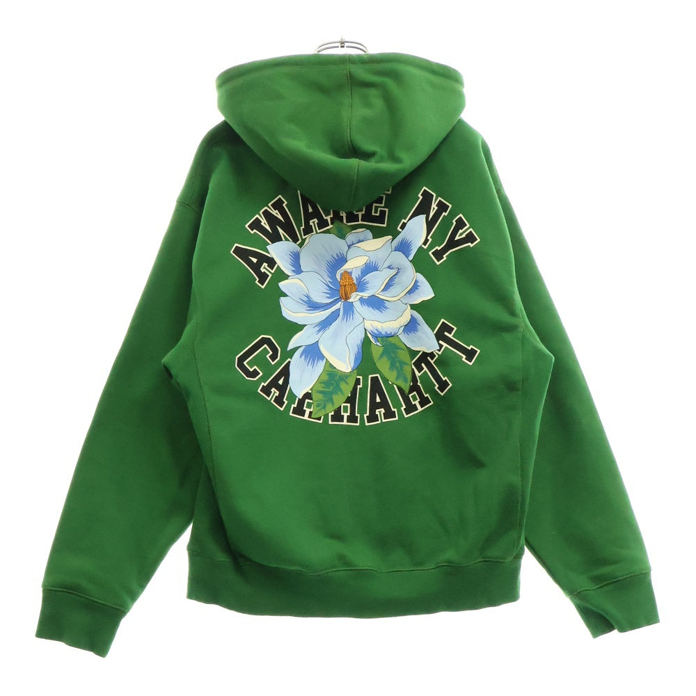 CARHARTT(カーハート) ×Awake NY Hooded Sweatshirt アウェイク 胸ロゴスウェットプルオーバーパーカー グリーン