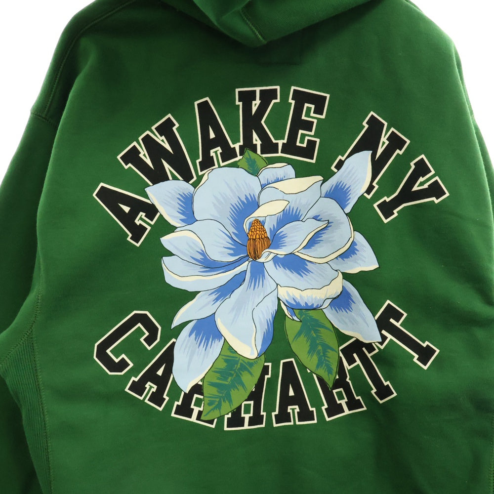 CARHARTT(カーハート) ×Awake NY Hooded Sweatshirt アウェイク 胸ロゴスウェットプルオーバーパーカー グリーン