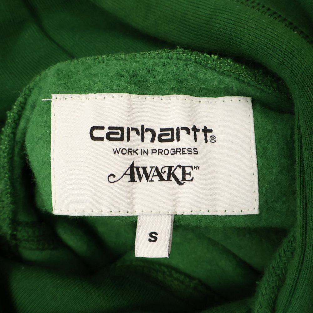 CARHARTT(カーハート) ×Awake NY Hooded Sweatshirt アウェイク 胸ロゴスウェットプルオーバーパーカー グリーン