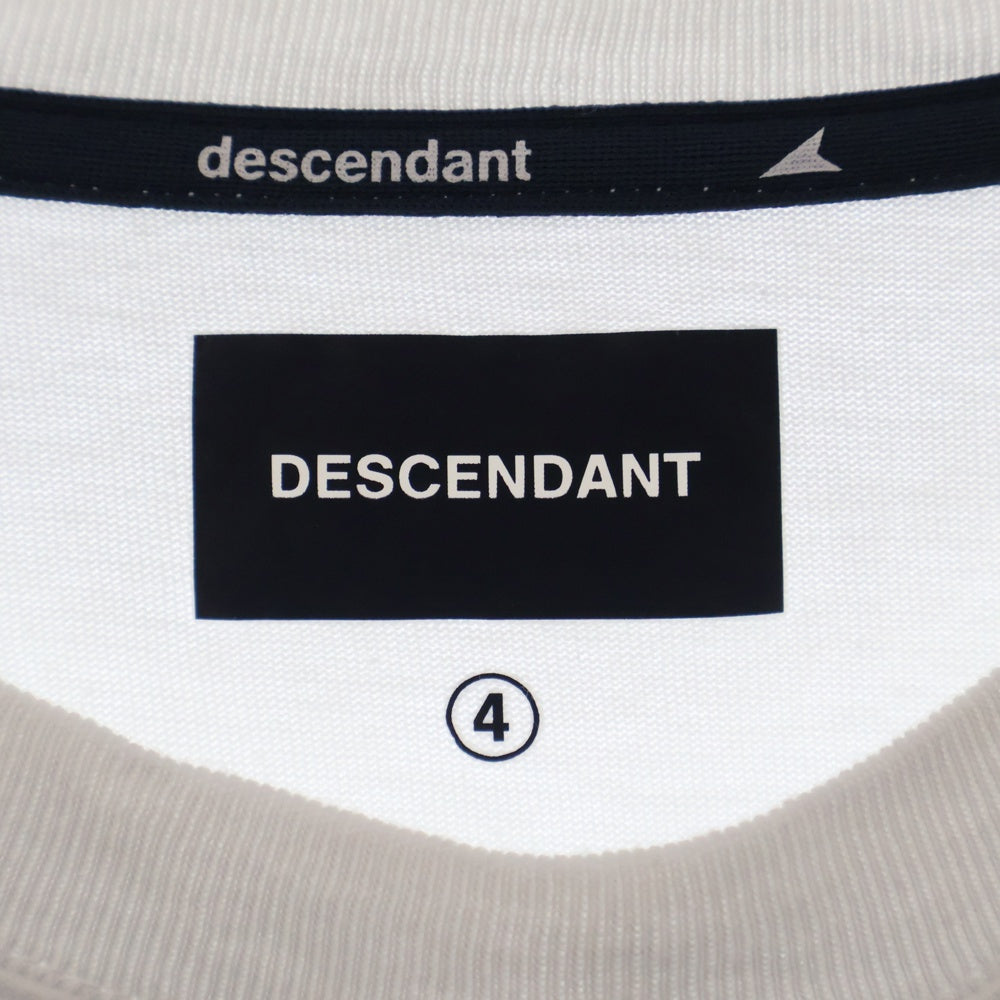 DESCENDANT(ディセンダント) 24SS OTL ORGANIC COTTON SS バックロゴプリント 半袖Tシャツ カットソー ホワイト 241ATDS-CSM04