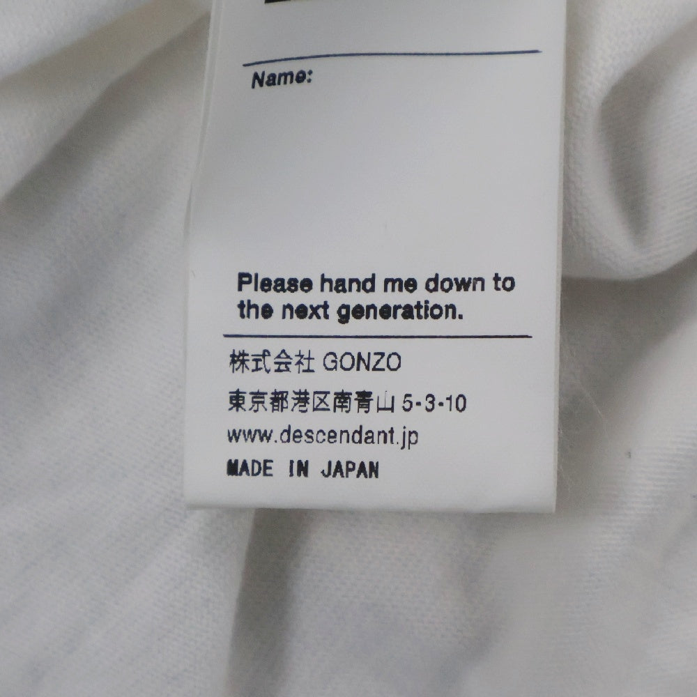 DESCENDANT(ディセンダント) 24SS OTL ORGANIC COTTON SS バックロゴプリント 半袖Tシャツ カットソー ホワイト 241ATDS-CSM04