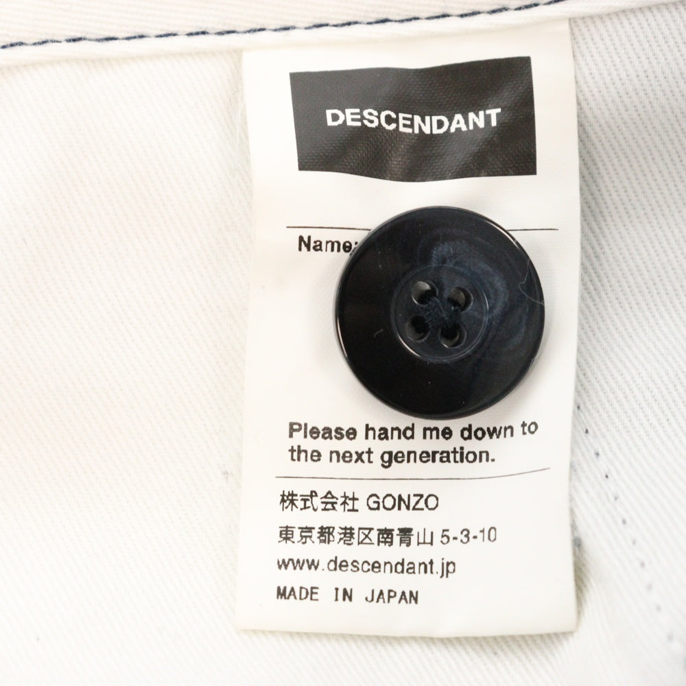 DESCENDANT(ディセンダント) コットンチノ ノータック ワイド テーパードパンツ ネイビー