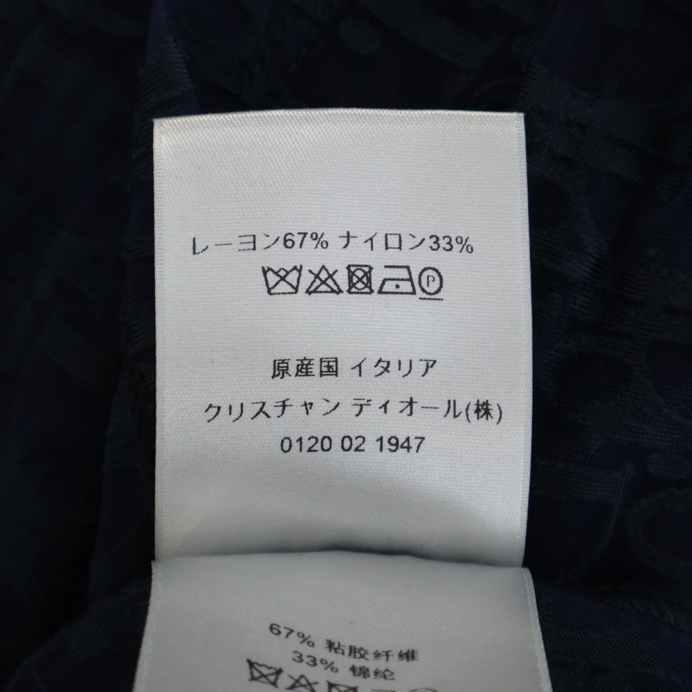 DIOR(ディオール) オブリーク 総柄 シースルー 半袖Tシャツ カットソー ネイビー 183J652A0537