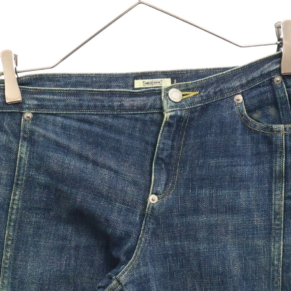 UNDERCOVER(アンダーカバー) 01AW D.A.V.F期 変形パターン 裾ジップ スリムフィット デニムパンツ インディゴ