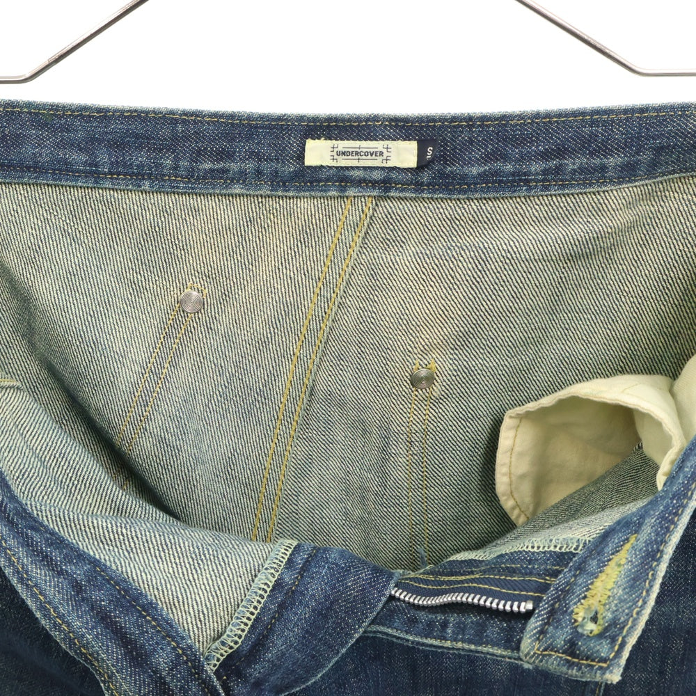 UNDERCOVER(アンダーカバー) 01AW D.A.V.F期 変形パターン 裾ジップ スリムフィット デニムパンツ インディゴ