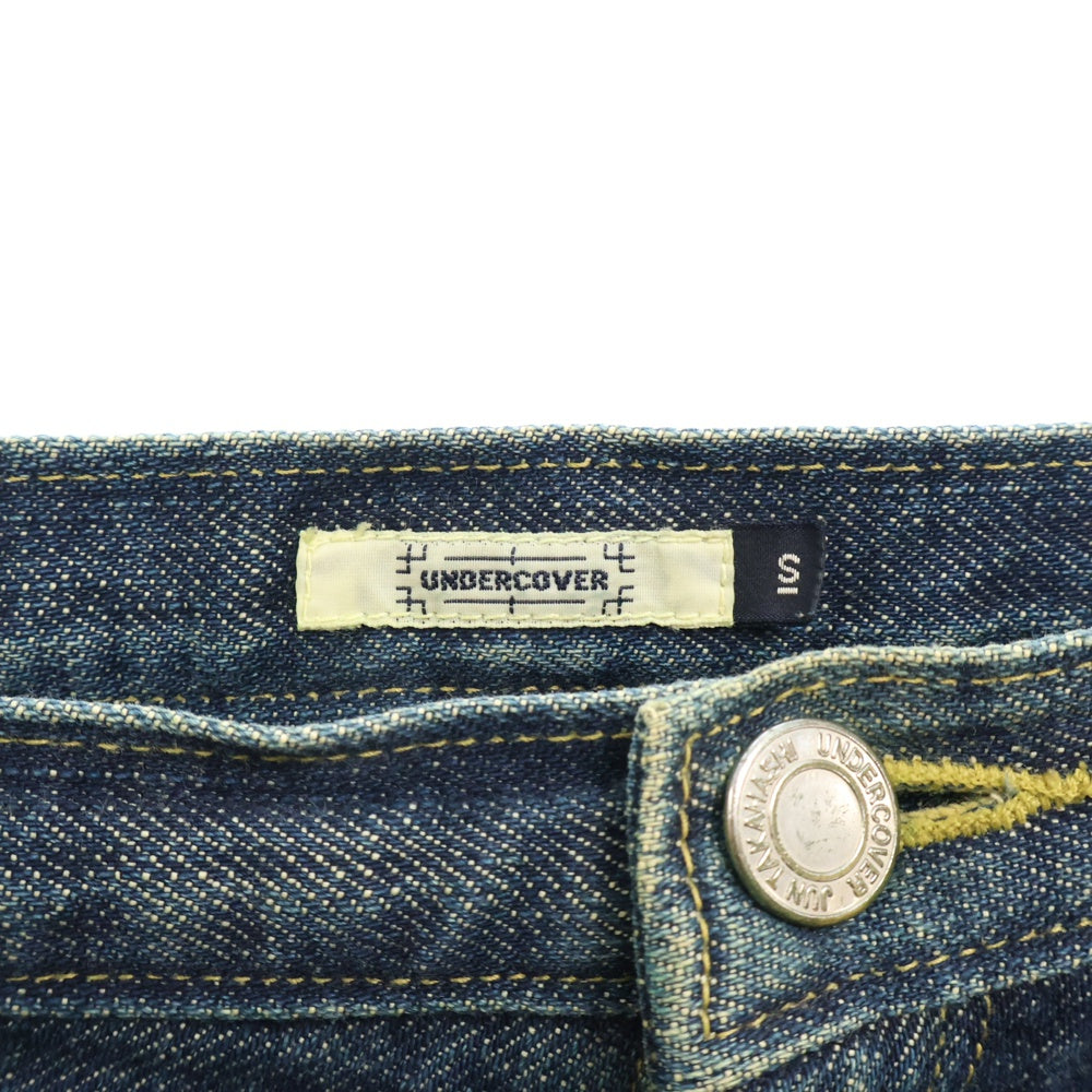 UNDERCOVER(アンダーカバー) 01AW D.A.V.F期 変形パターン 裾ジップ スリムフィット デニムパンツ インディゴ