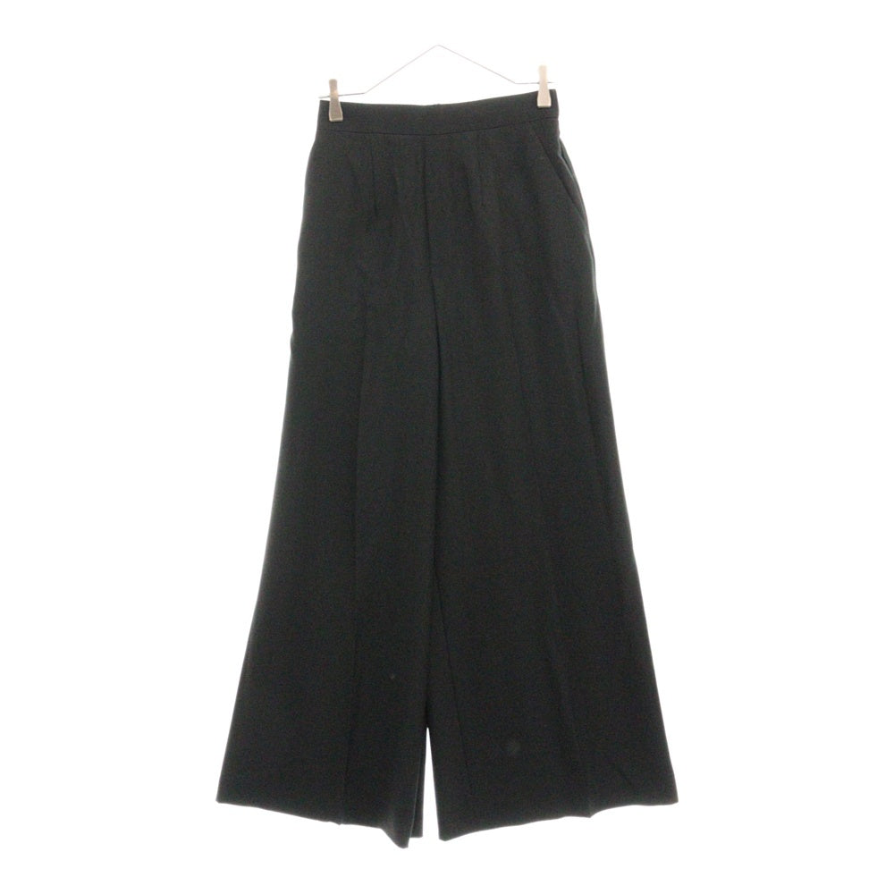 ENFOLD(エンフォルド) Comfotable Twill センタープレス ウエストゴム ワイドスラックス ブラック レディース 300ES131-3280