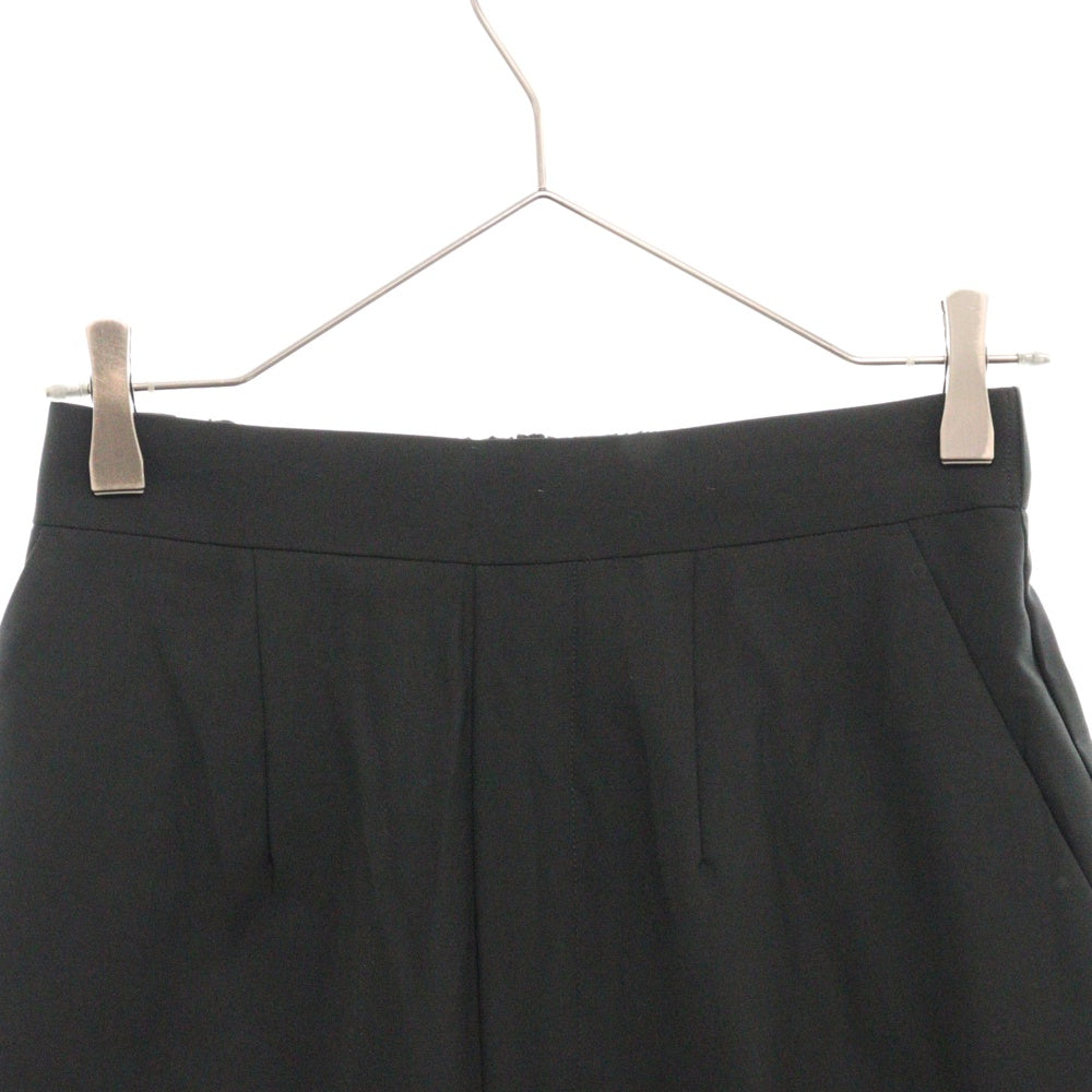 ENFOLD(エンフォルド) Comfotable Twill センタープレス ウエストゴム ワイドスラックス ブラック レディース 300ES131-3280