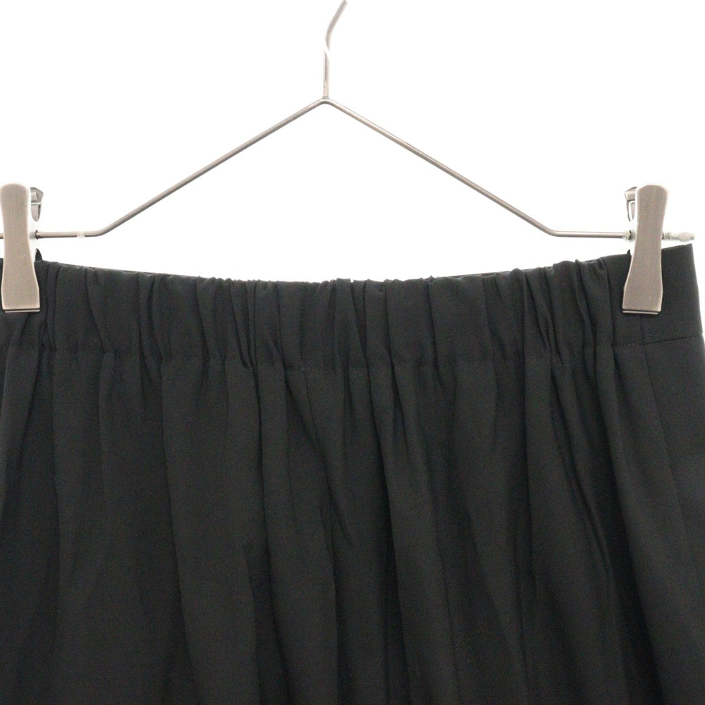 ENFOLD(エンフォルド) Comfotable Twill センタープレス ウエストゴム ワイドスラックス ブラック レディース 300ES131-3280