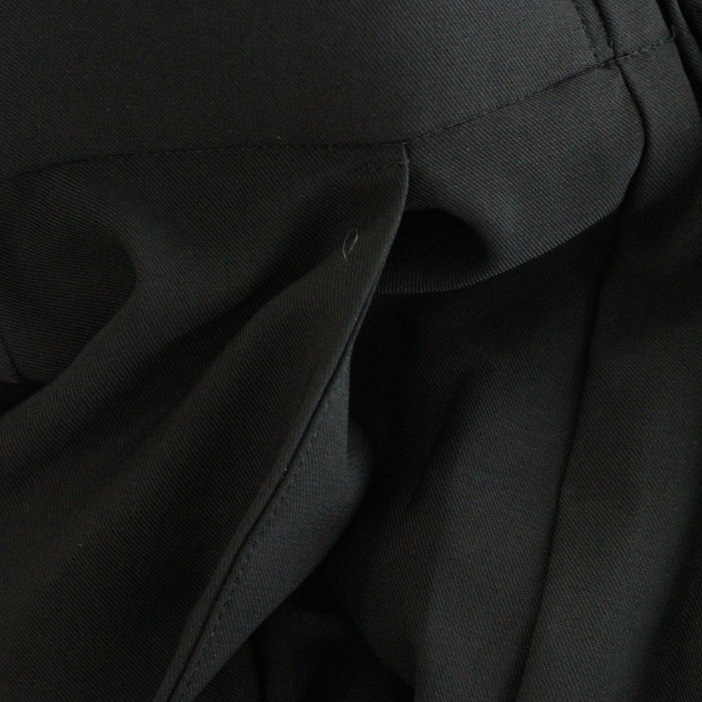 ENFOLD(エンフォルド) Comfotable Twill センタープレス ウエストゴム ワイドスラックス ブラック レディース 300ES131-3280