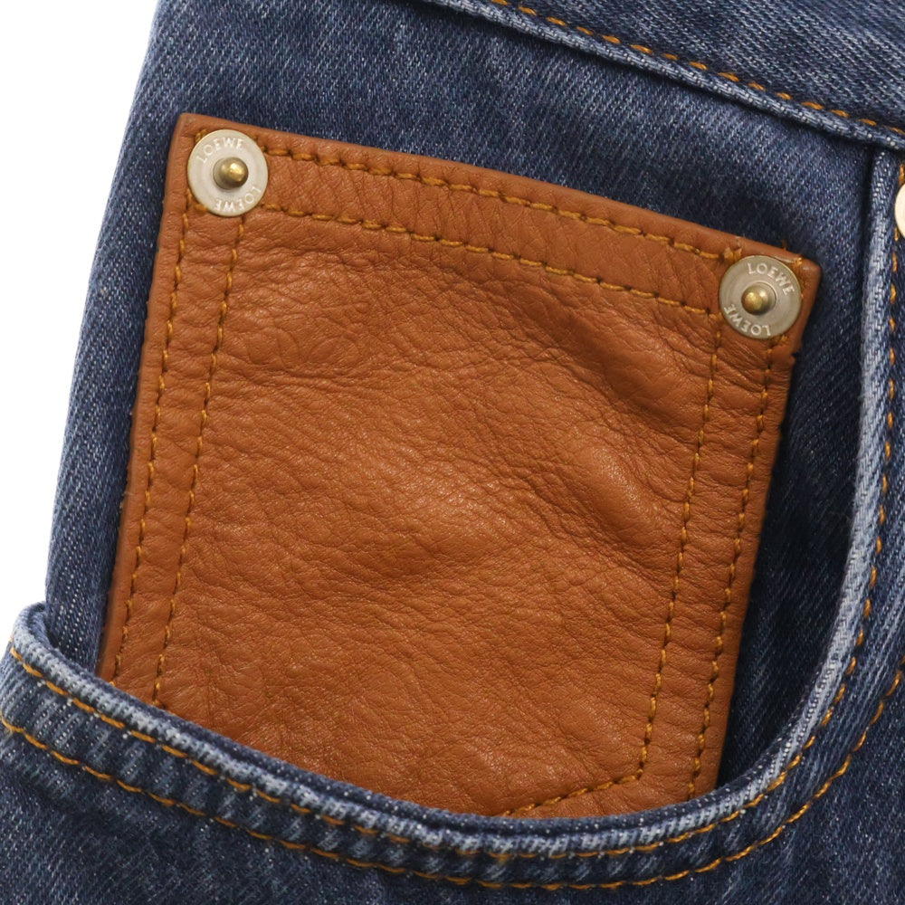 LOEWE(ロエベ) フィッシャーマン ターンアップ セルビッチ ボタンフライ デニムパンツ インディゴ S359Y11X68