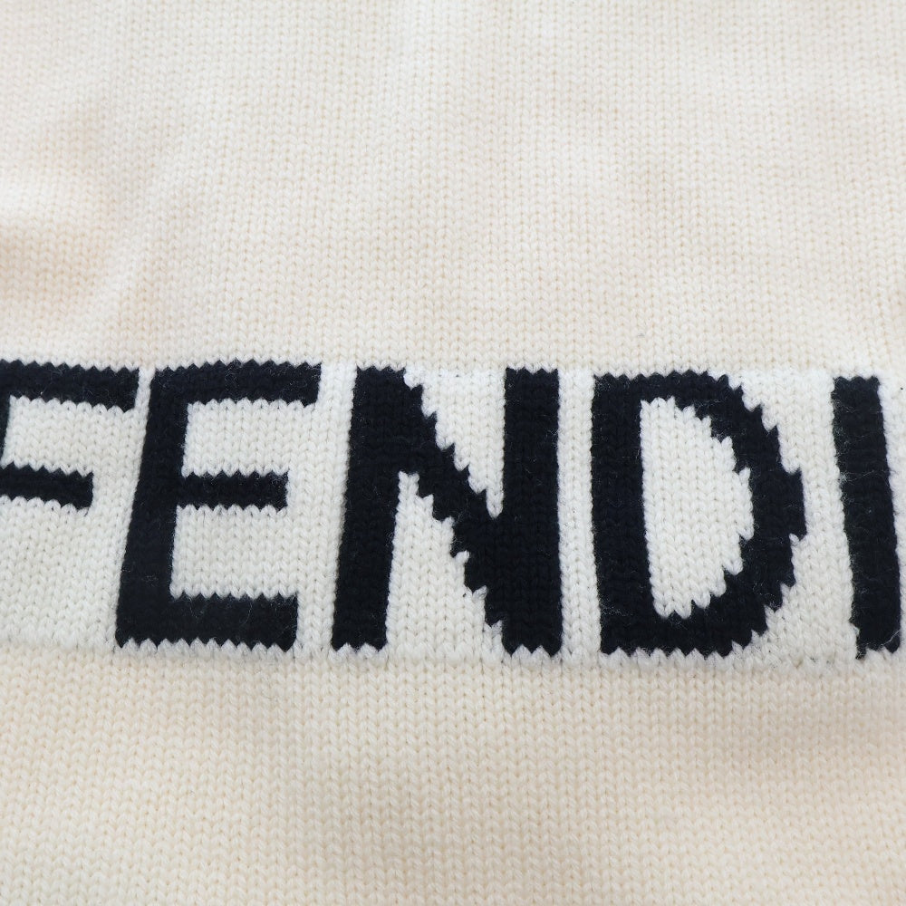 FENDI(フェンディ) ロゴデザイン ウール マフラー ベージュ