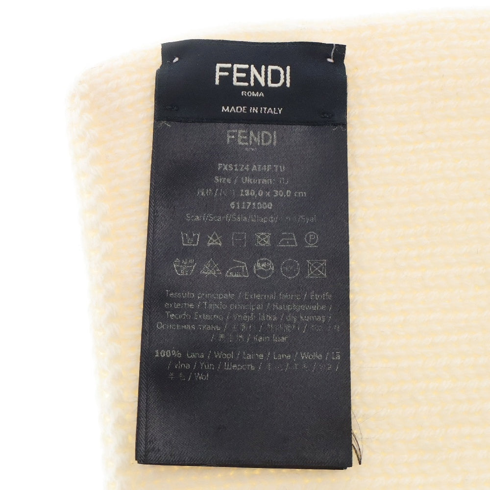 FENDI(フェンディ) ロゴデザイン ウール マフラー ベージュ