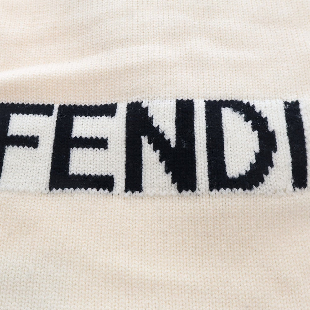 FENDI(フェンディ) ロゴデザイン ウール マフラー ベージュ