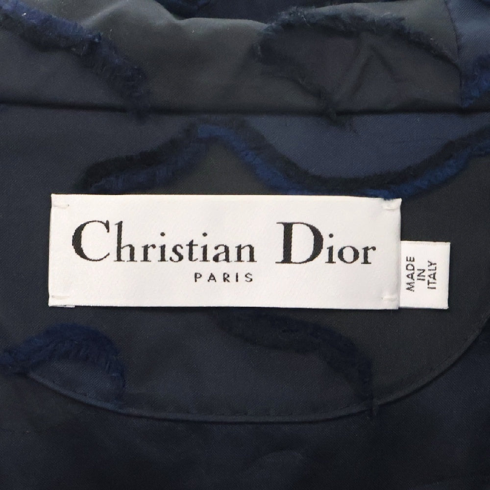 DIOR(ディオール) 20SS Hooded Anorak Camouflage Technical Taffeta カモフラ総柄ロゴハーフジップアノラックジャケット テクニカル ネイビー レディース 017C10A2960