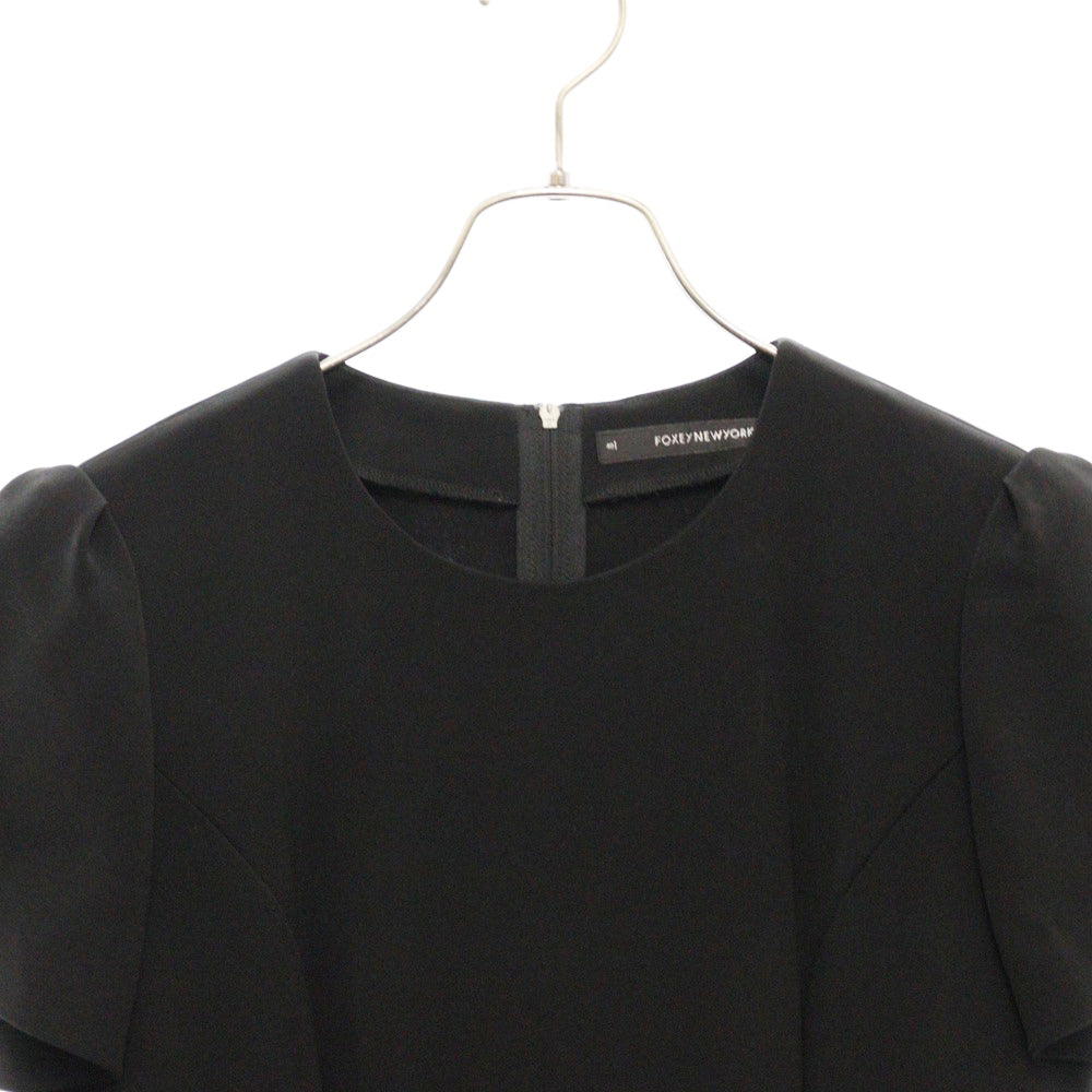 FOXY NEW YORK(フォクシーニューヨーク) リボン付き 半袖ワンピース ドレス レディース ブラック 26231-ATKAZ07