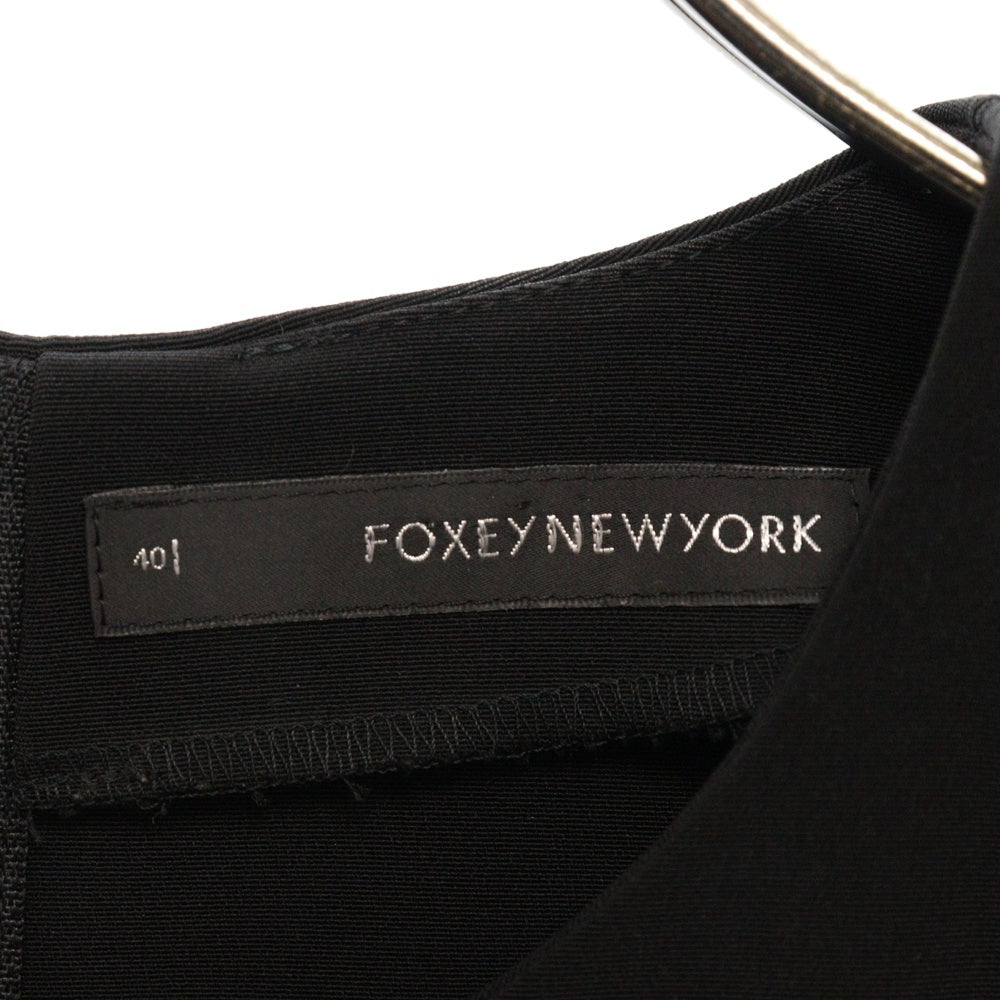 FOXY NEW YORK(フォクシーニューヨーク) リボン付き 半袖ワンピース ドレス レディース ブラック 26231-ATKAZ07