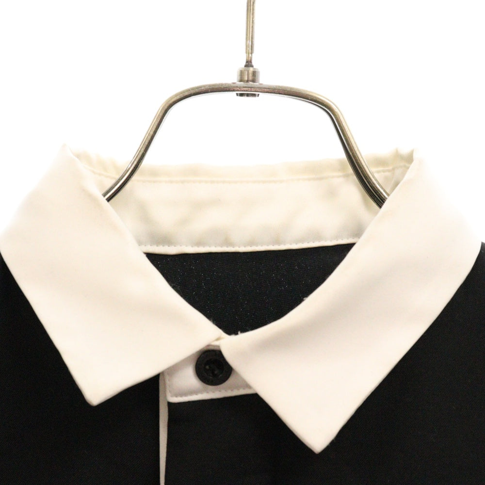 Sacai(サカイ) 24SS Suiting Bonding Rugby Shirt スーチング ボンディング ラグビー 長袖 シャツ ブラック 24-07041 レディース