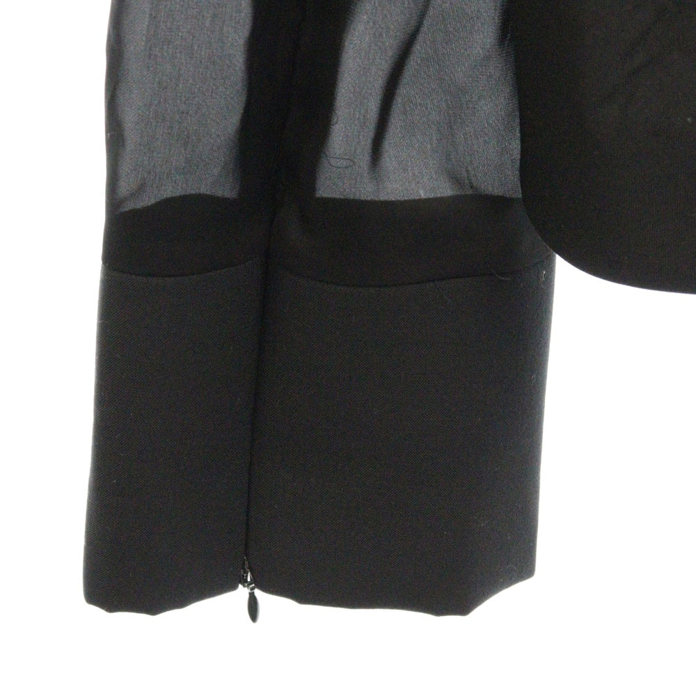 Sacai(サカイ) 24SS Suiting Bonding Rugby Shirt スーチング ボンディング ラグビー 長袖 シャツ ブラック 24-07041 レディース