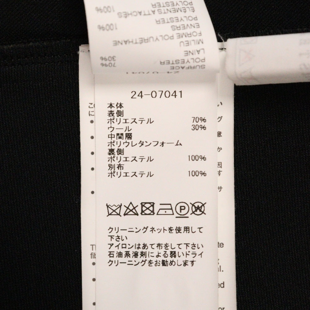 Sacai(サカイ) 24SS Suiting Bonding Rugby Shirt スーチング ボンディング ラグビー 長袖 シャツ ブラック 24-07041 レディース