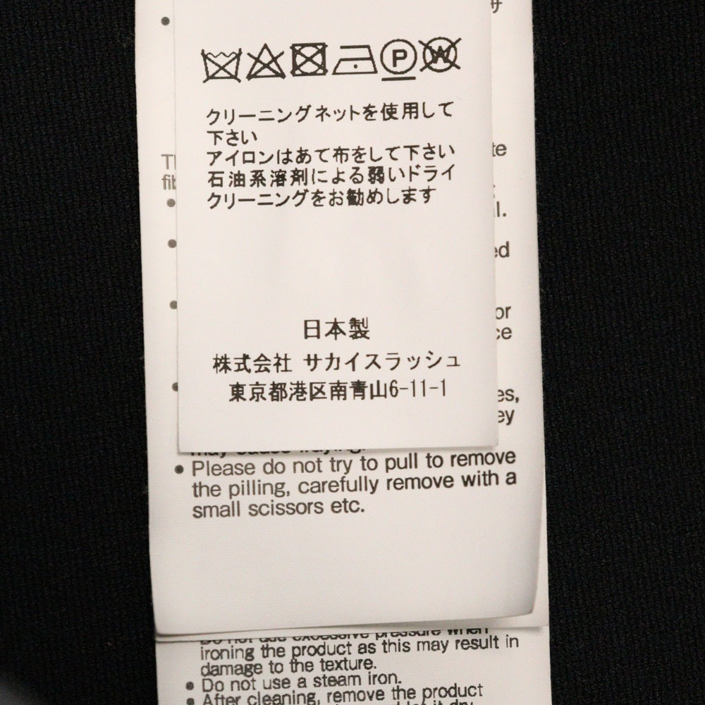 Sacai(サカイ) 24SS Suiting Bonding Rugby Shirt スーチング ボンディング ラグビー 長袖 シャツ ブラック 24-07041 レディース