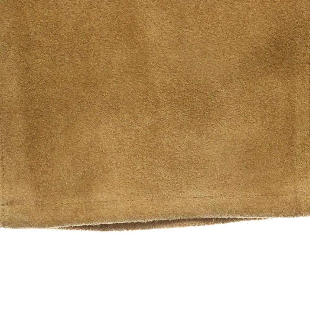 RRL(ダブルアールエル) ニー切り替えカウレザーロングパンツ スウェード ベージュ 782775062001