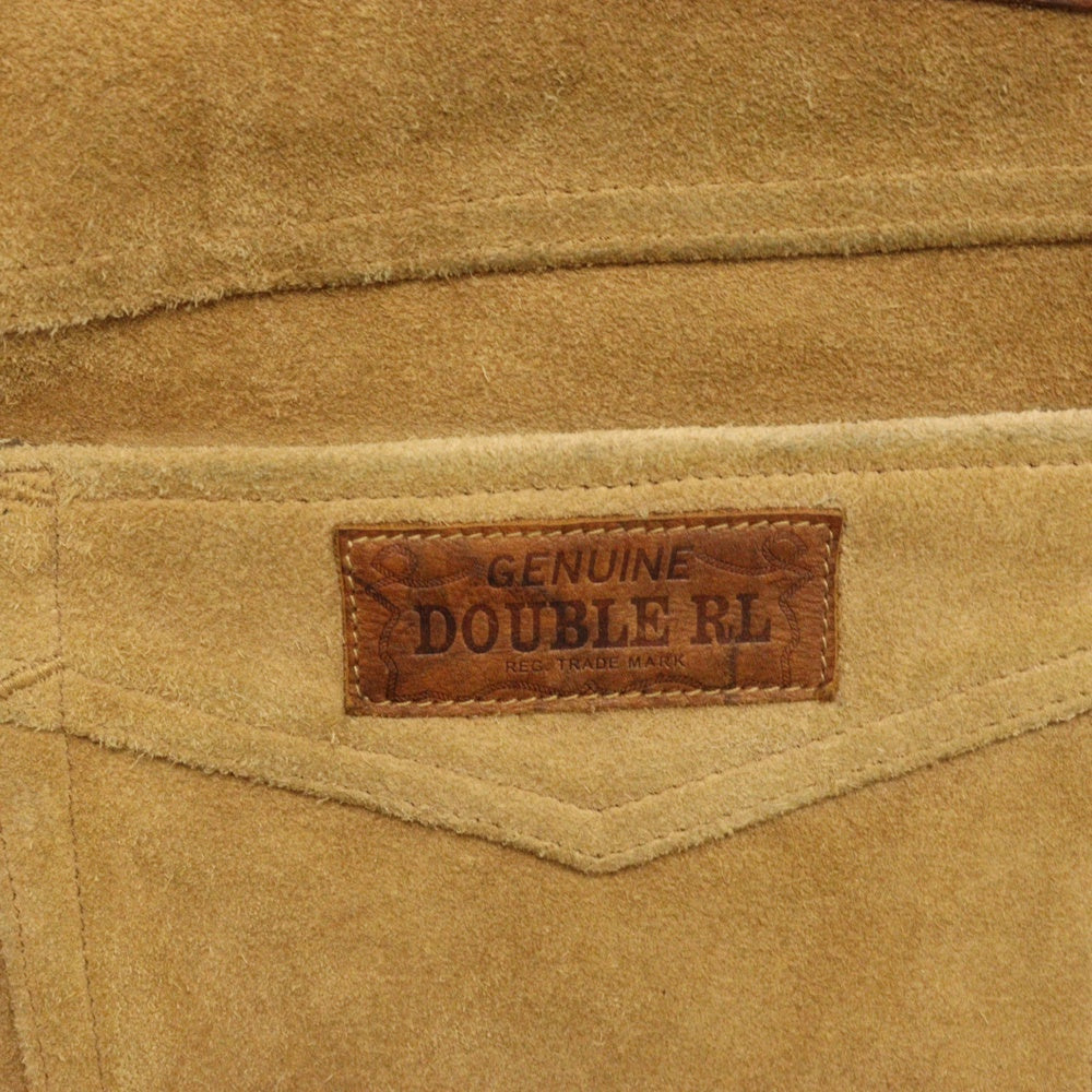 RRL(ダブルアールエル) ニー切り替えカウレザーロングパンツ スウェード ベージュ 782775062001