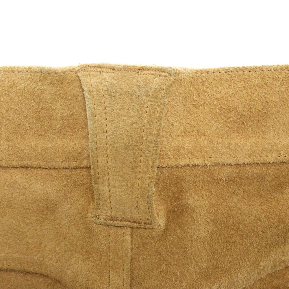 RRL(ダブルアールエル) ニー切り替えカウレザーロングパンツ スウェード ベージュ 782775062001