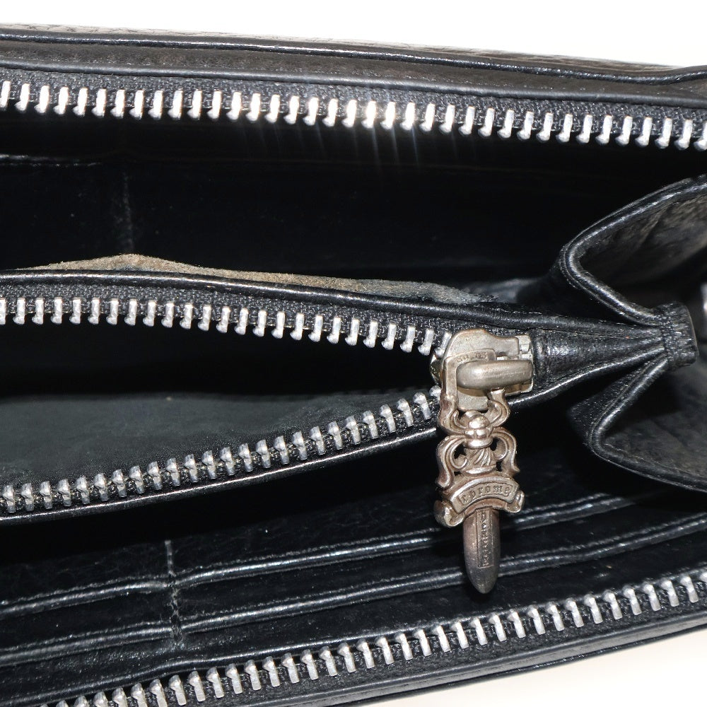 CHROME HEARTS(クロムハーツ) REC F ZIP #2 フィリグリープラス ラウンドジップ レザーロングウォレット 長財布 ブラック