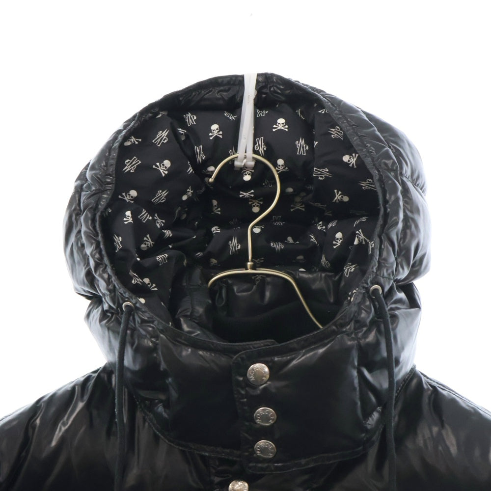 MONCLER(モンクレール) 13AW ×mastermind JAPAN AMBROISE マスターマインド ジャパン 裏地ロゴプリント フーデッド ダウンジャケット ブラック 320964194905 68950
