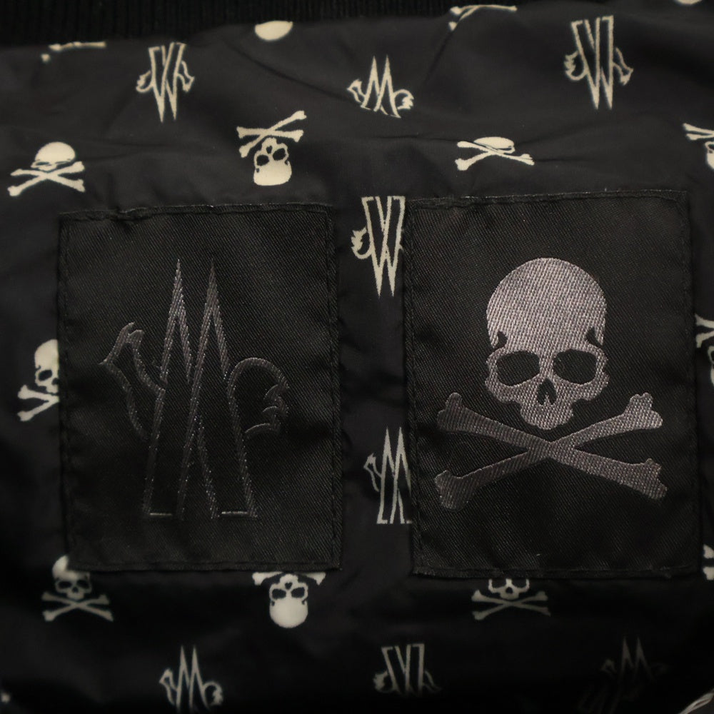 MONCLER(モンクレール) 13AW ×mastermind JAPAN AMBROISE マスターマインド ジャパン 裏地ロゴプリント フーデッド ダウンジャケット ブラック 320964194905 68950