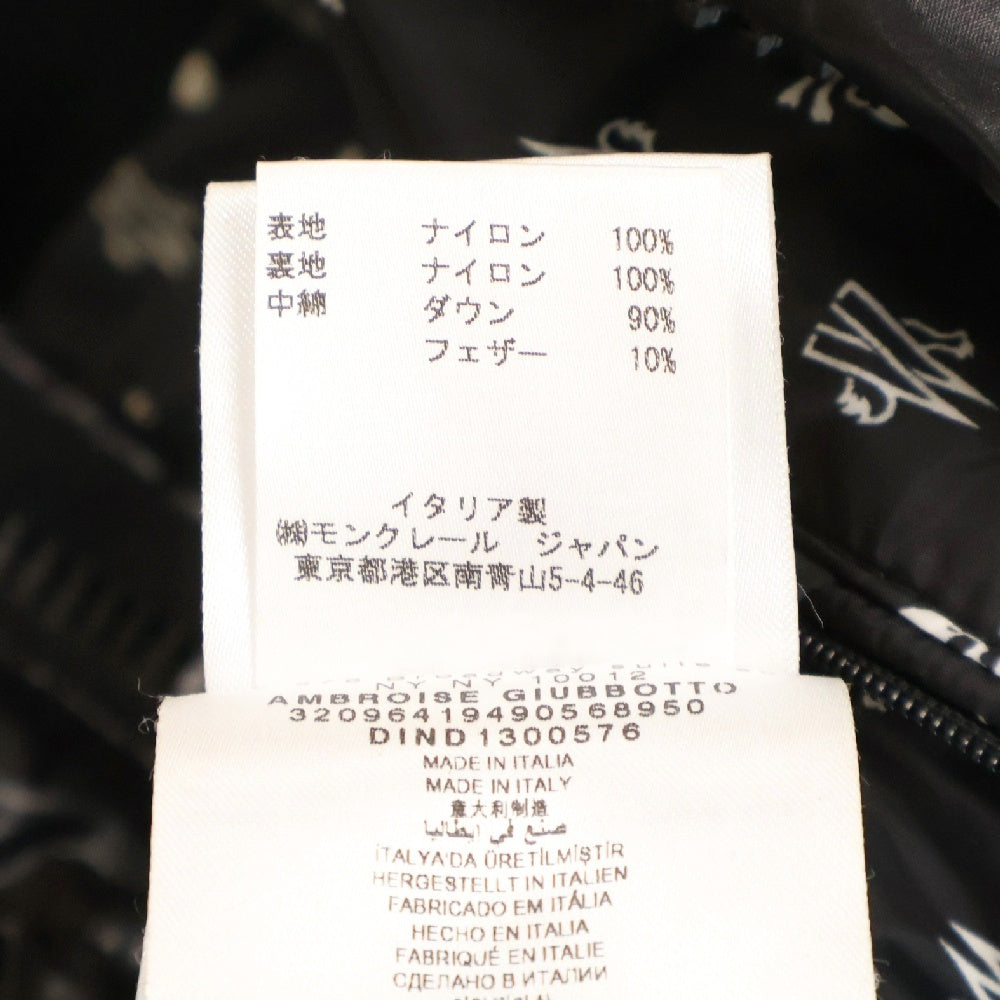 MONCLER(モンクレール) 13AW ×mastermind JAPAN AMBROISE マスターマインド ジャパン 裏地ロゴプリント フーデッド ダウンジャケット ブラック 320964194905 68950