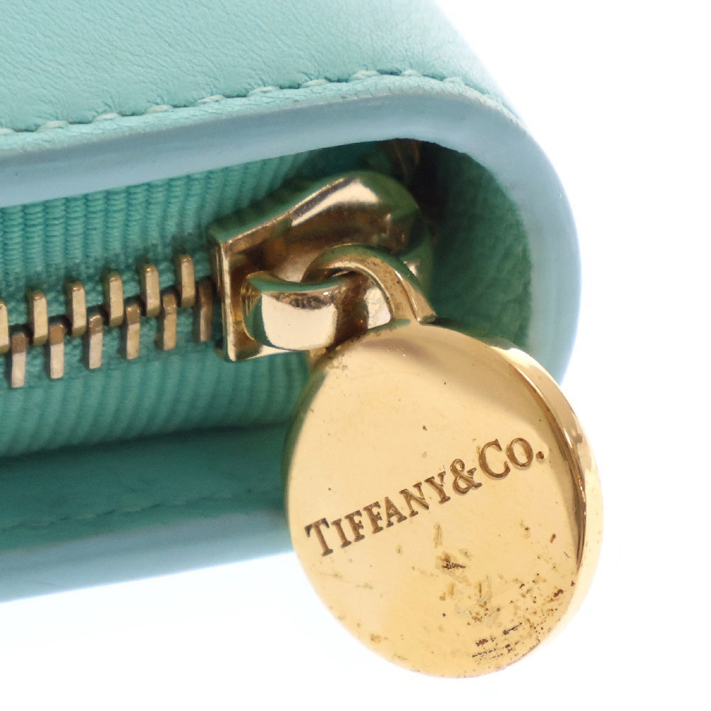 TIFFANY & Co.(ティファニー) ラウンドジップレザーロングウォレット ターコイズブルー