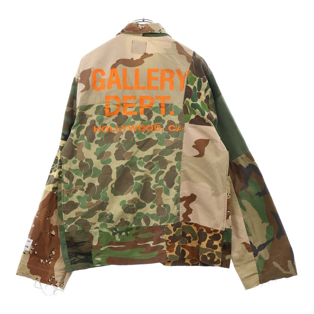 GALLERY DEPT.(ギャラリーデプト) Patchwork Camouflage Print Cotton Twill Chore Jacket パッチワーク カモ柄 ミリタリージャケット グリーン