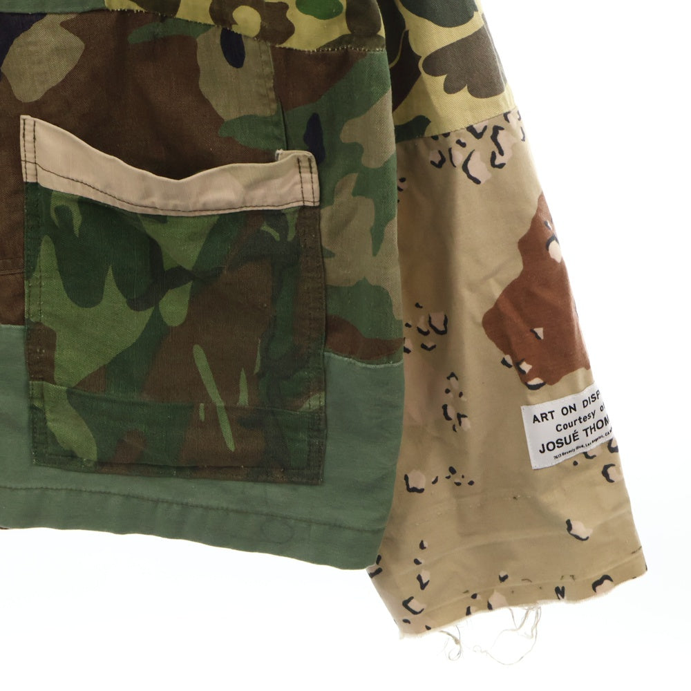 GALLERY DEPT.(ギャラリーデプト) Patchwork Camouflage Print Cotton Twill Chore Jacket パッチワーク カモ柄 ミリタリージャケット グリーン