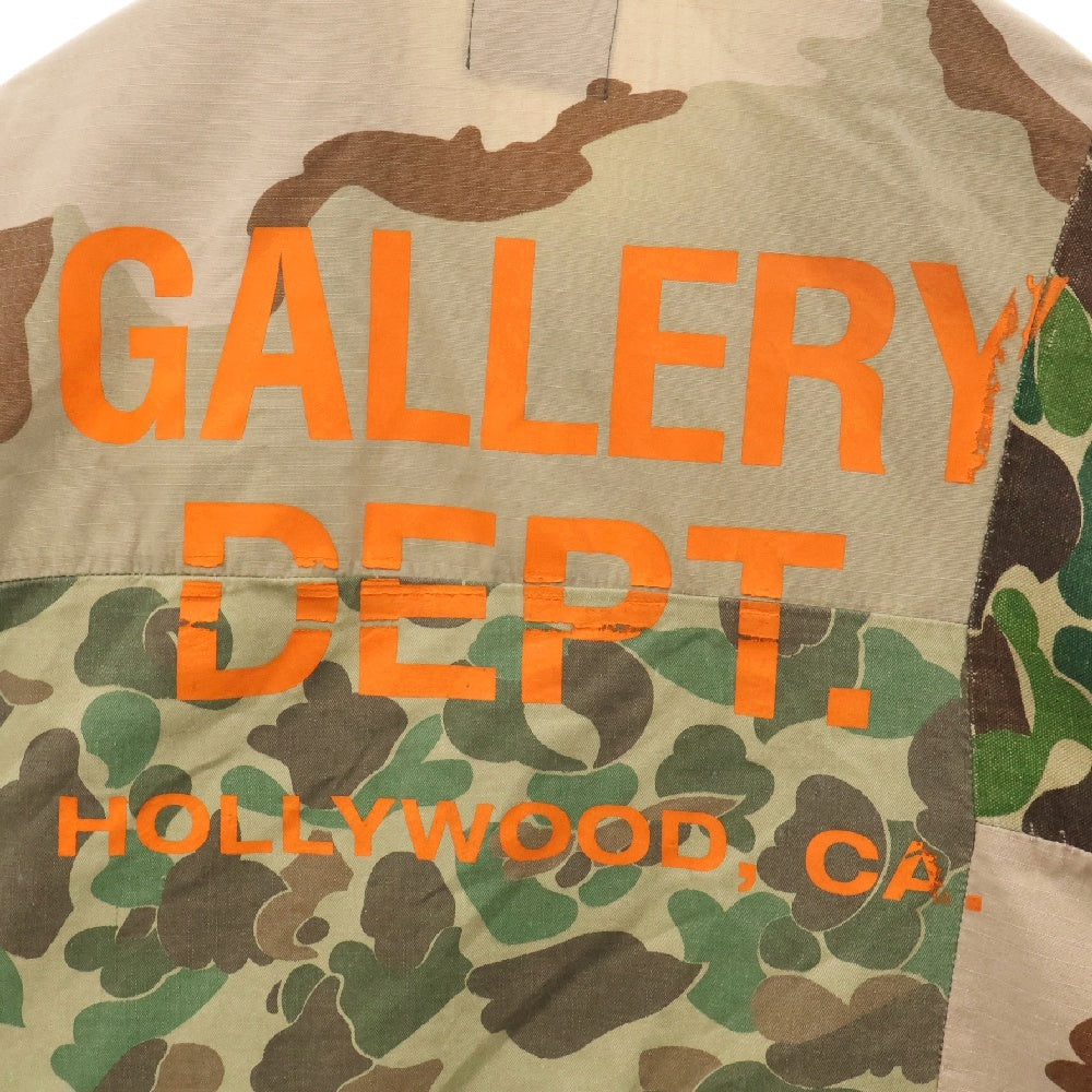 GALLERY DEPT.(ギャラリーデプト) Patchwork Camouflage Print Cotton Twill Chore Jacket パッチワーク カモ柄 ミリタリージャケット グリーン
