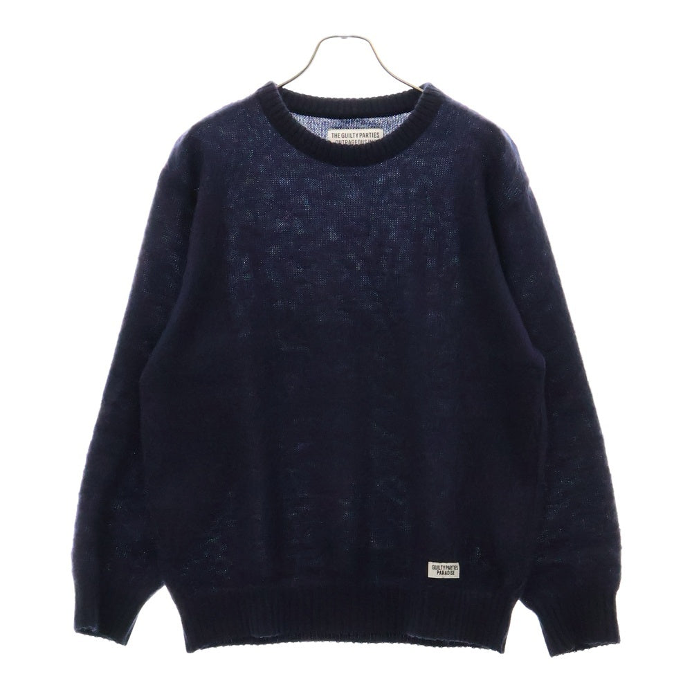 WACKO MARIA(ワコマリア) 21AW MOHAIR CREW NECK SWEATER モヘアクルーネックニットセーター ネイビー 21FW-WMK-KN04