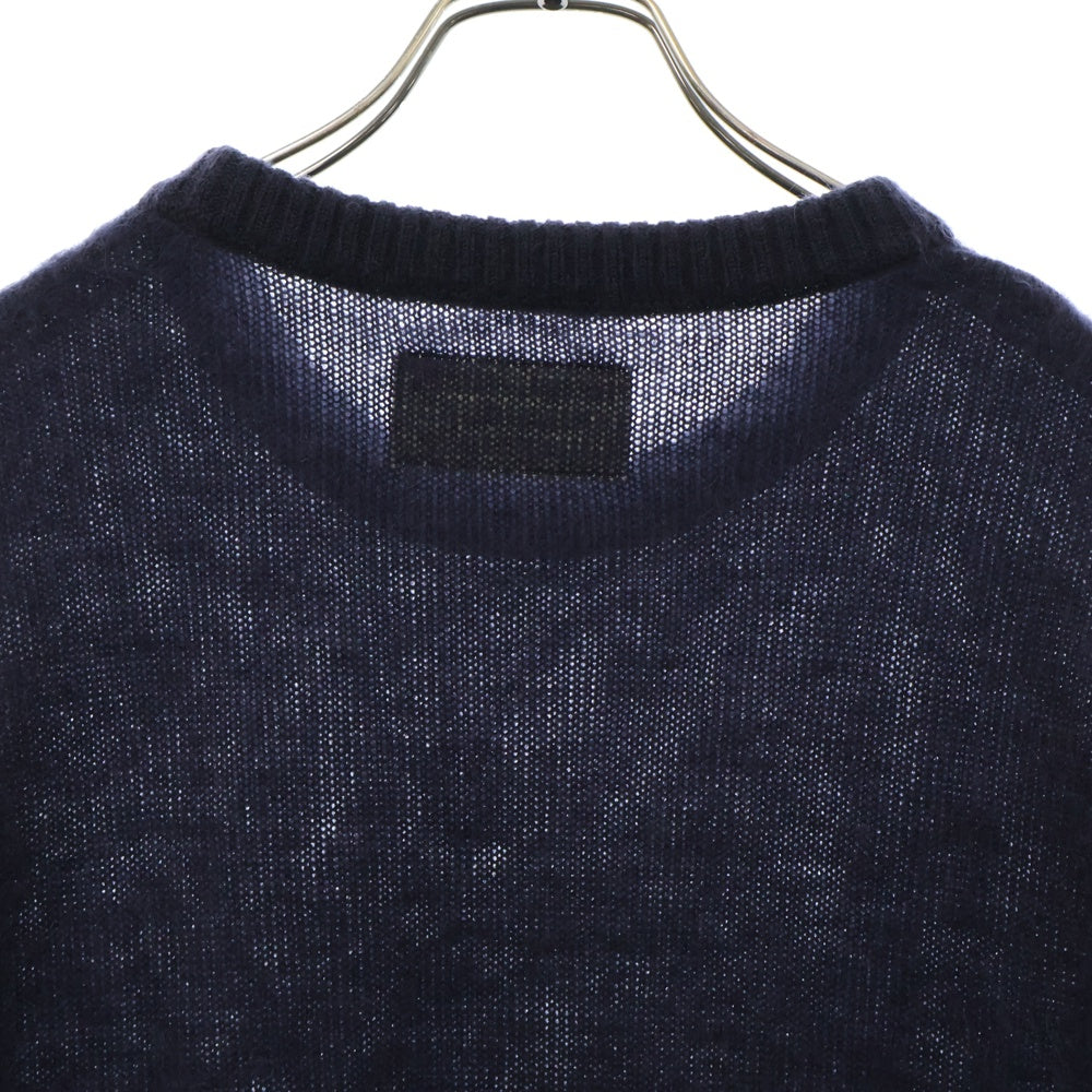 WACKO MARIA(ワコマリア) 21AW MOHAIR CREW NECK SWEATER モヘアクルーネックニットセーター ネイビー 21FW-WMK-KN04