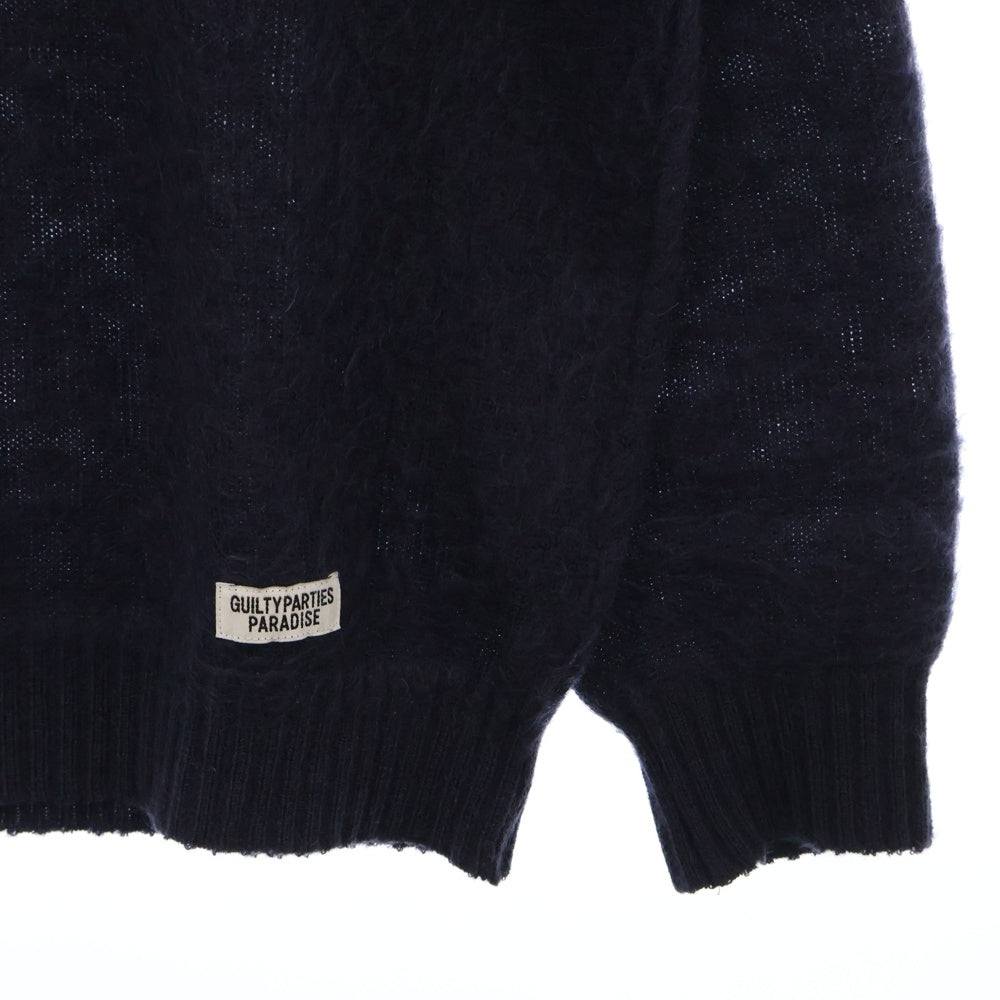 WACKO MARIA(ワコマリア) 21AW MOHAIR CREW NECK SWEATER モヘアクルーネックニットセーター ネイビー 21FW-WMK-KN04