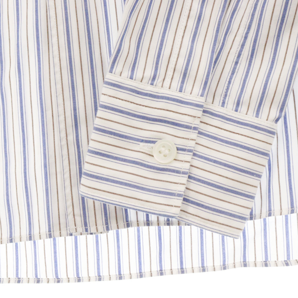 PLAY COMME des GARCONS(プレイコムデギャルソン) HEART MOTIF STRIPE L/S SJHIRT ハートモチーフ ストライプ長袖シャツ ホワイト/ブルー AZ-B005